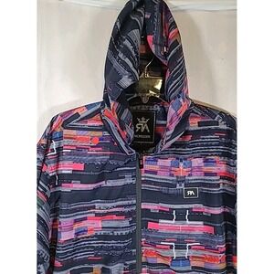 Red Ape Jacket Mens Size‎ Large MCMXXXIII Windbreaker All Over Print 1/2 Zip